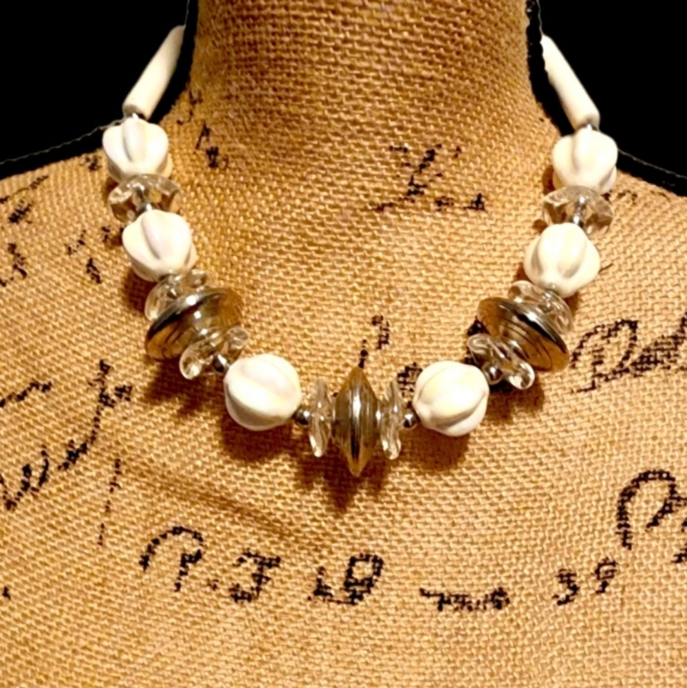 Vintage Japanese Komatsu Aurora Borealis  Beaded Necklace